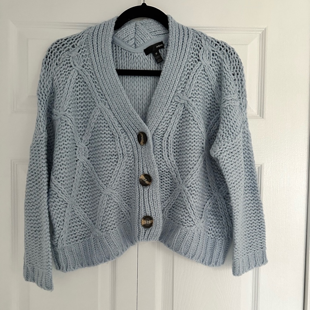 Aqua Button Down Sweeter Jacket - image 1